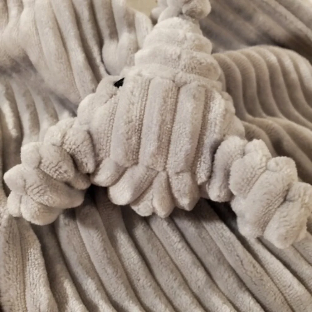 MON‎ LAPIN  Lovey Elephant  Embroided Eyes Ribbed Security Blanket